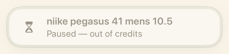 Paused reminder card at the monthly limit