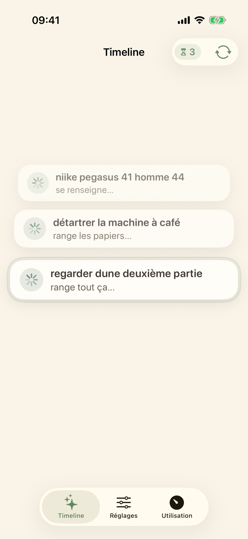 Carte de la Timeline pendant que nobardak s’occupe d’un rappel