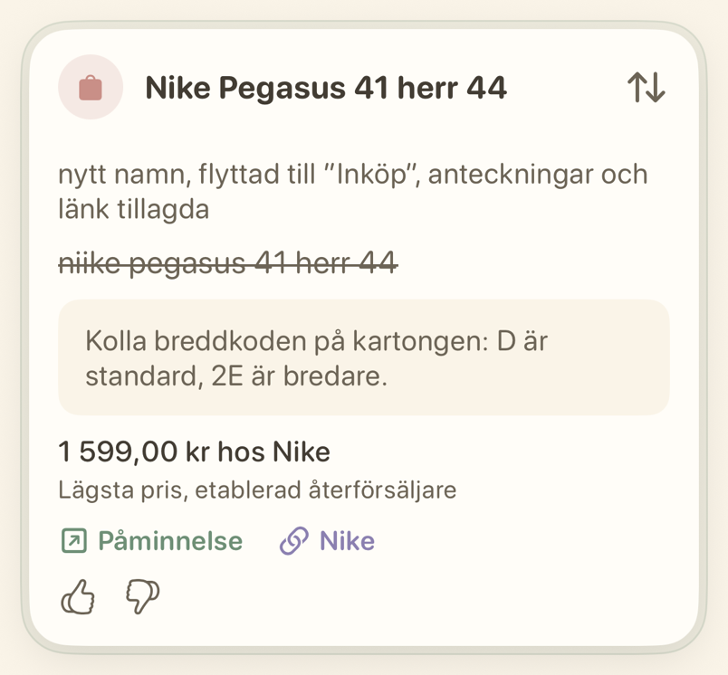 Kort för Nike Pegasus 41 i Inköp med länk och pris i kronor hos Nike