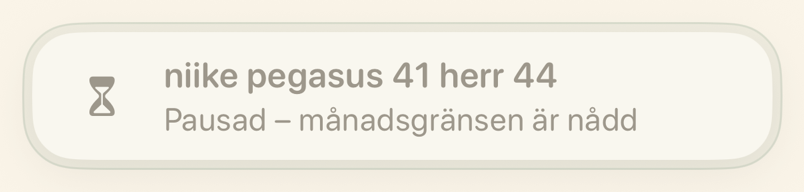 Pausat kort vid månadsgränsen